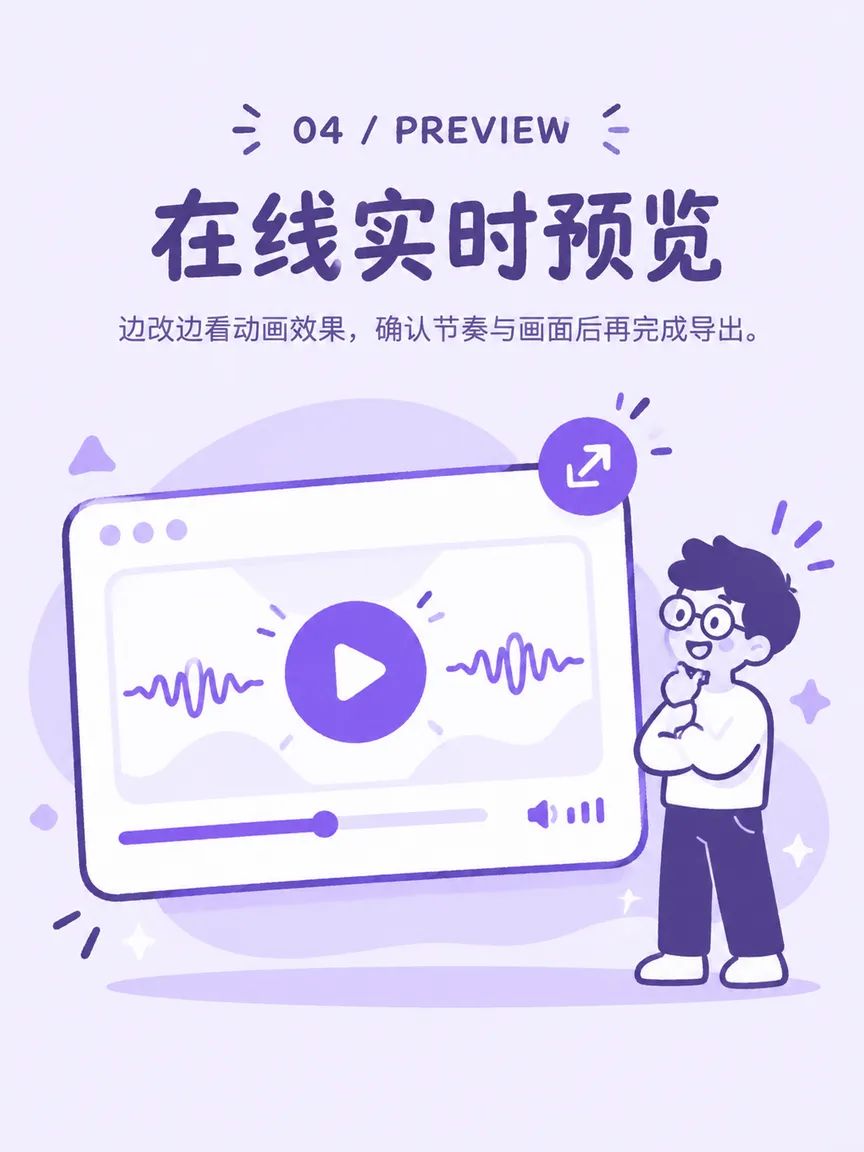 在线实时预览MG动画效果的简笔画插画