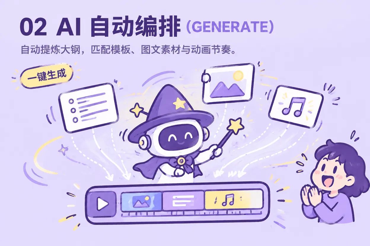 AI自动编排动画素材与节奏