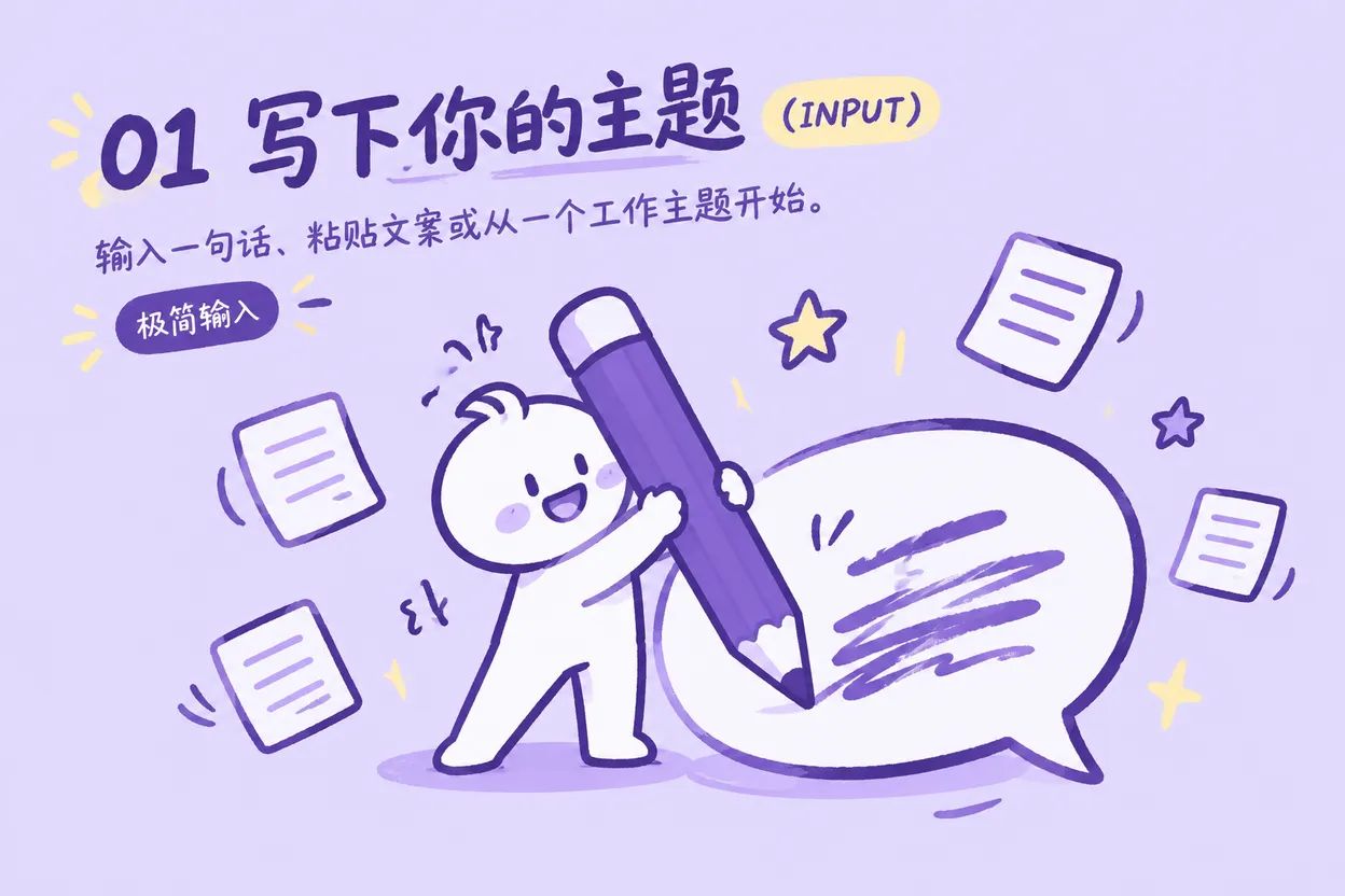 写下动画主题并输入创作内容