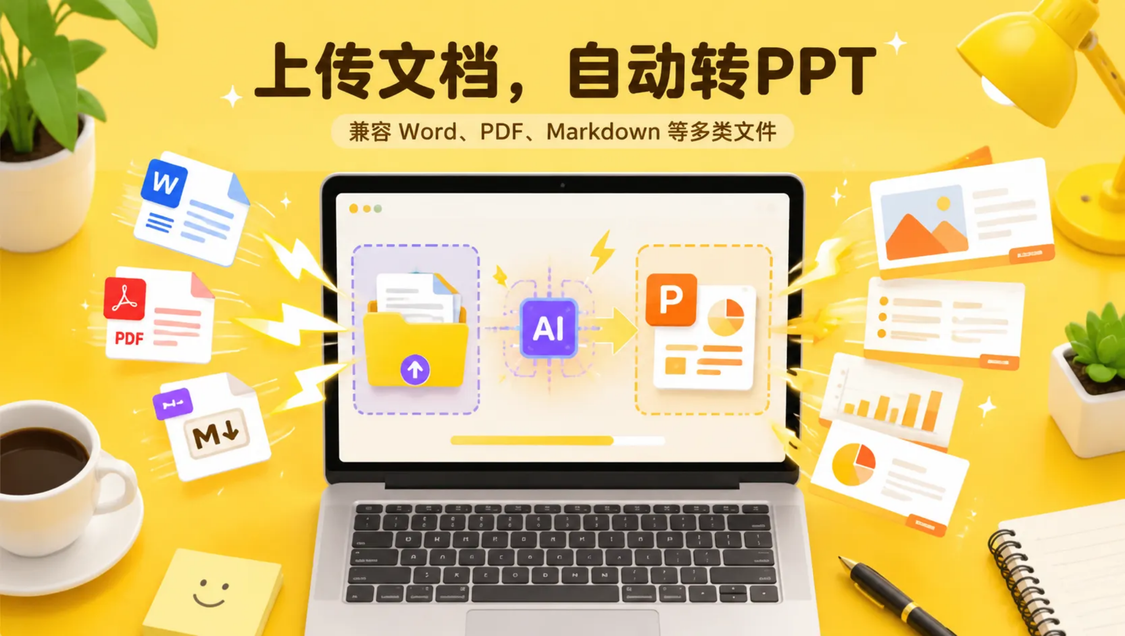Word PDF Markdown 文档自动转换 PPT
