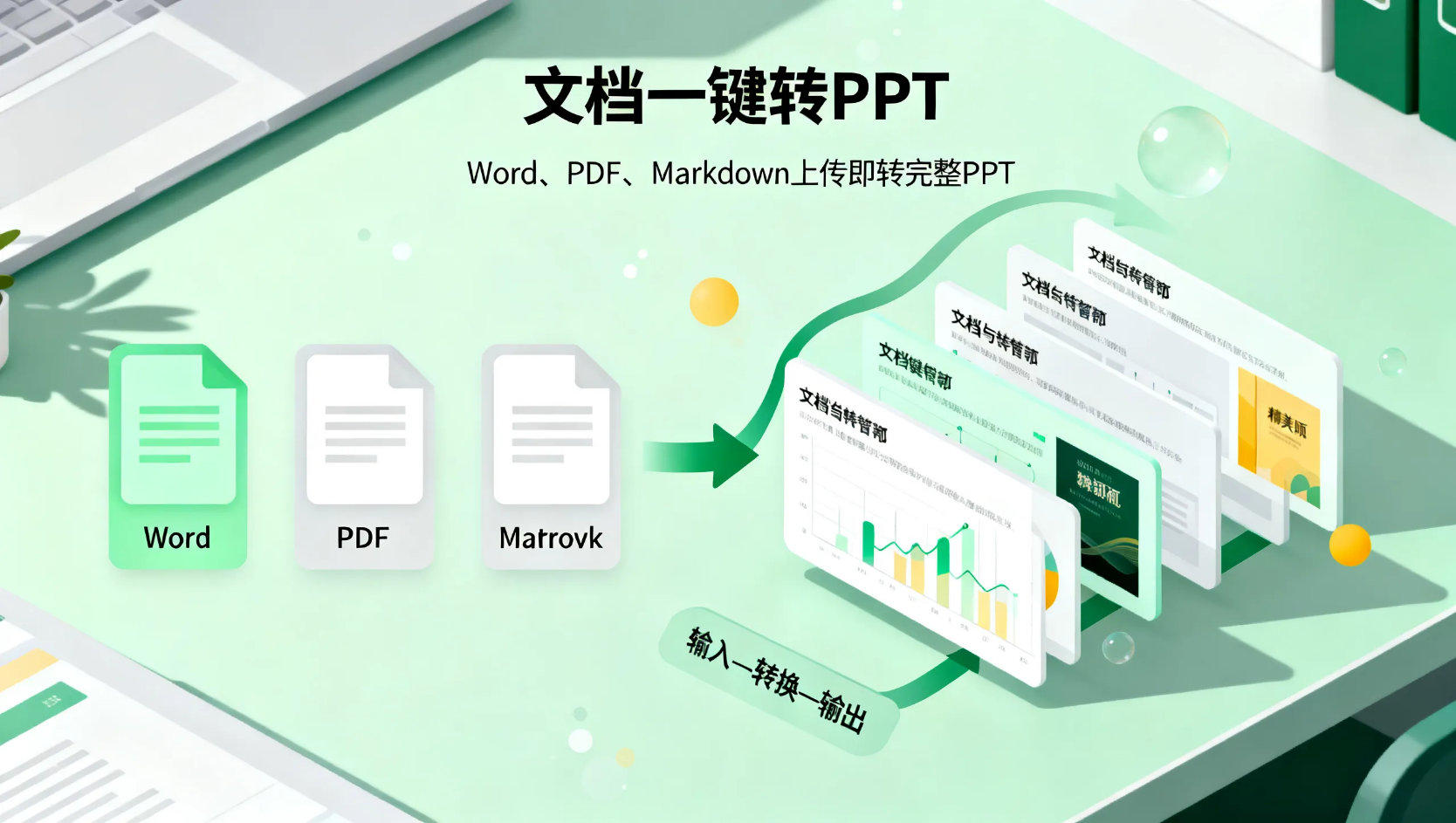 Word、PDF、Markdown 文档一键转换为 PPT
