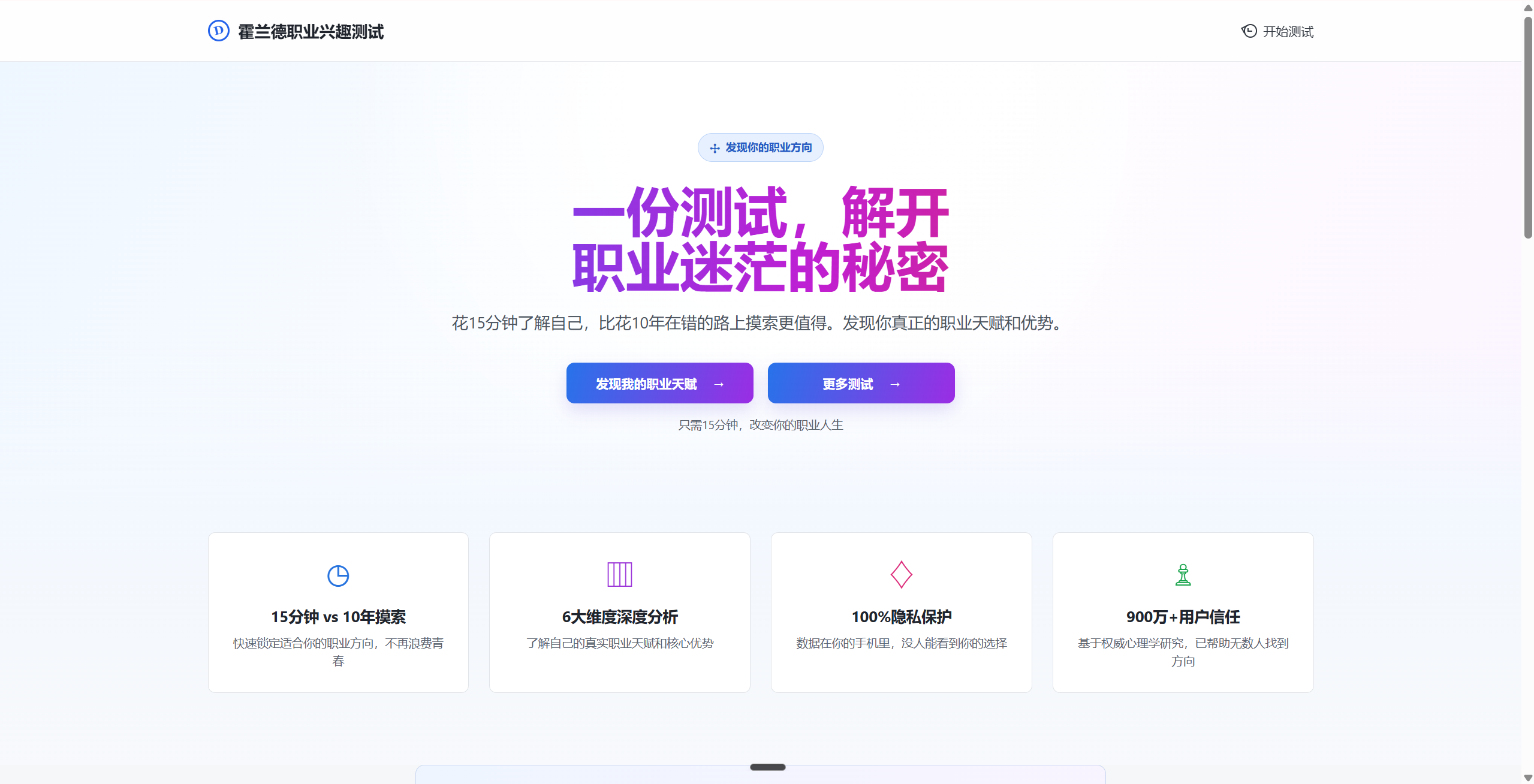 霍兰德职业兴趣测试说明图