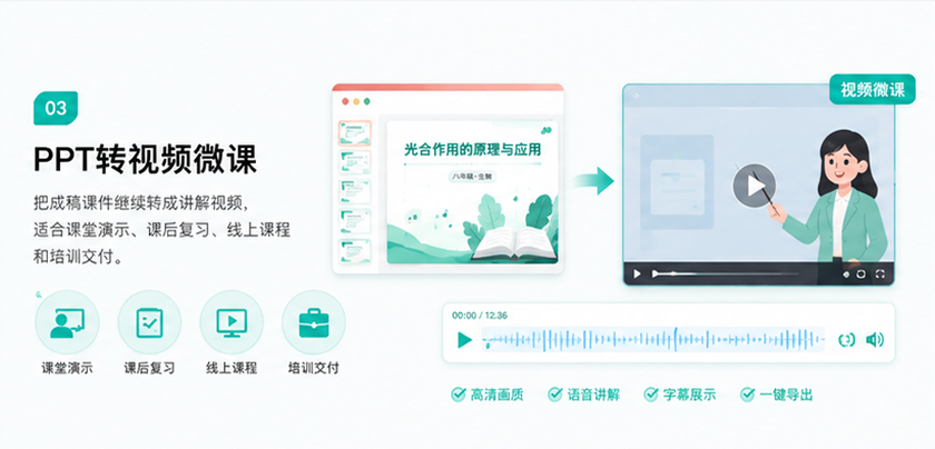 PPT转视频微课界面