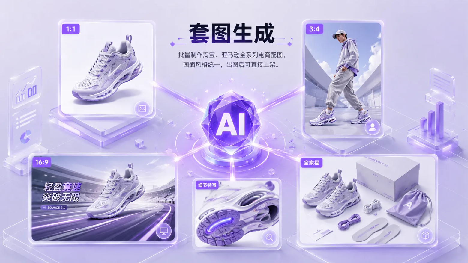 AI 电商套图生成示意图