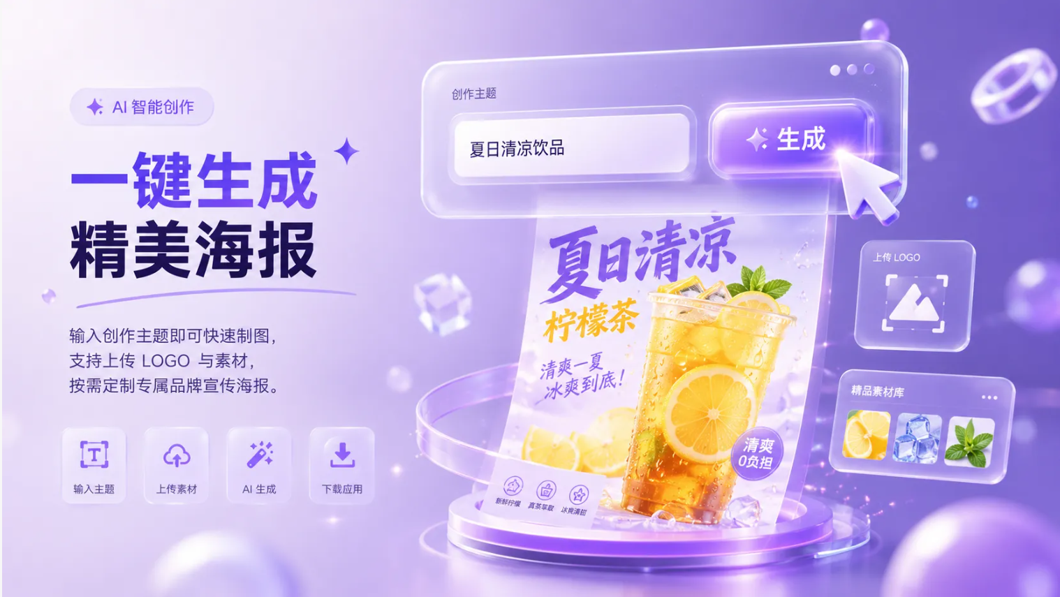 AI 一键生成精美海报示意图