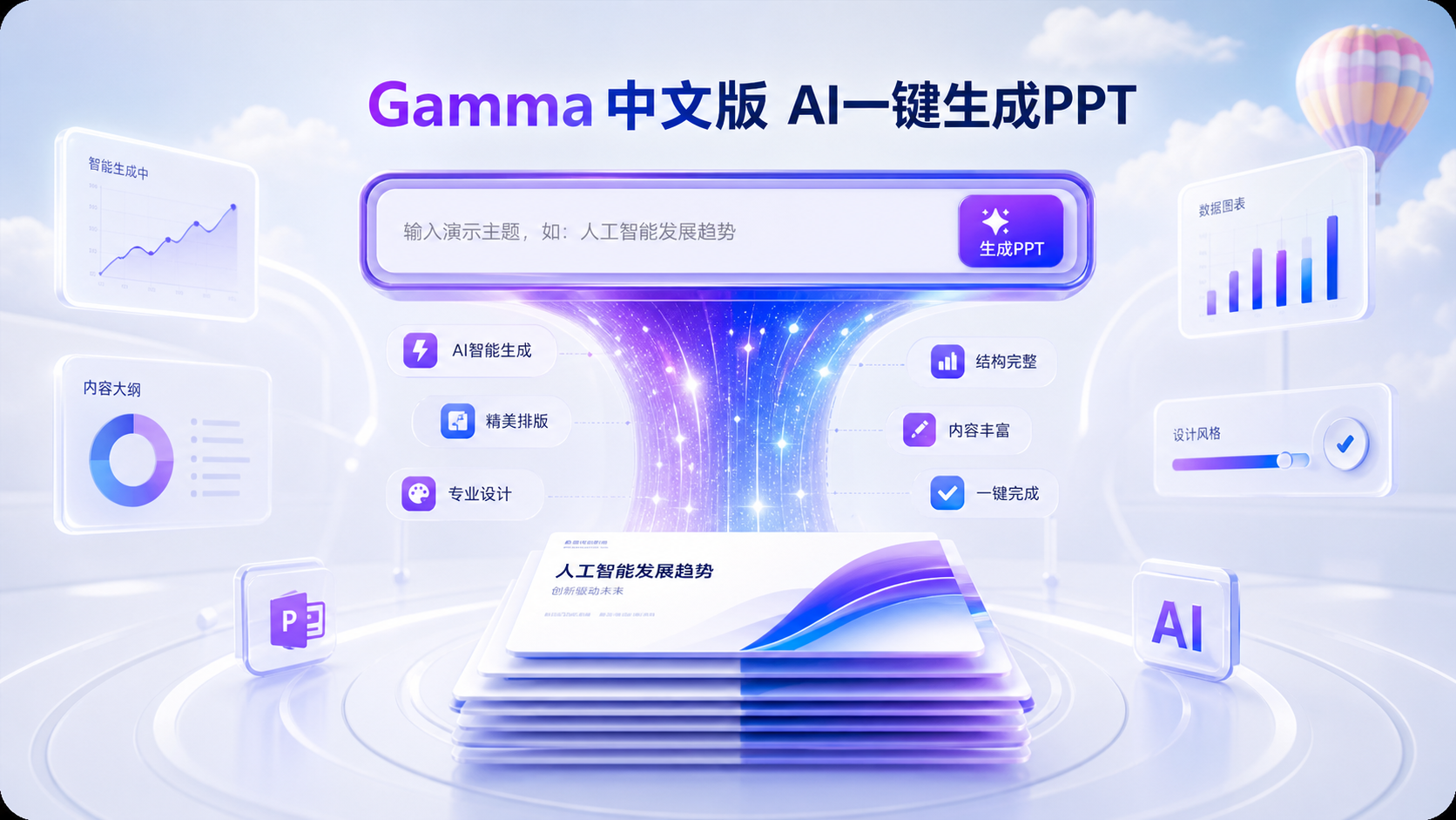 输入主题生成 PPT