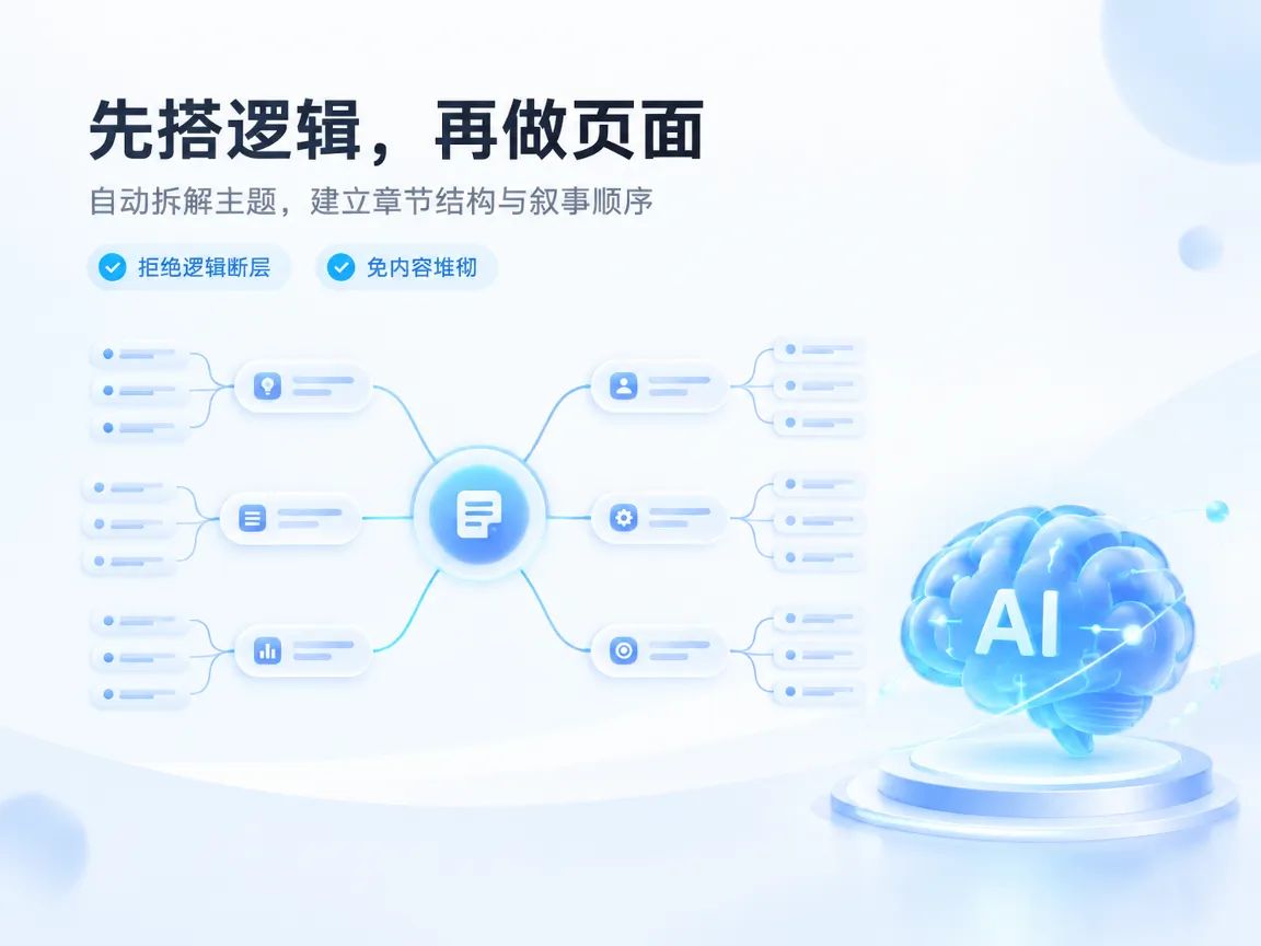 AI自动拆解主题并生成演示大纲
