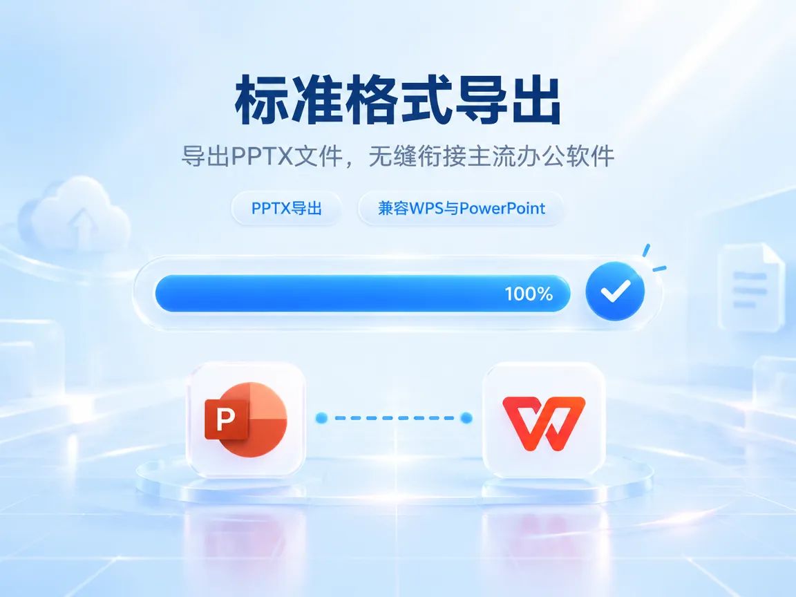 导出PPTX并兼容WPS与PowerPoint