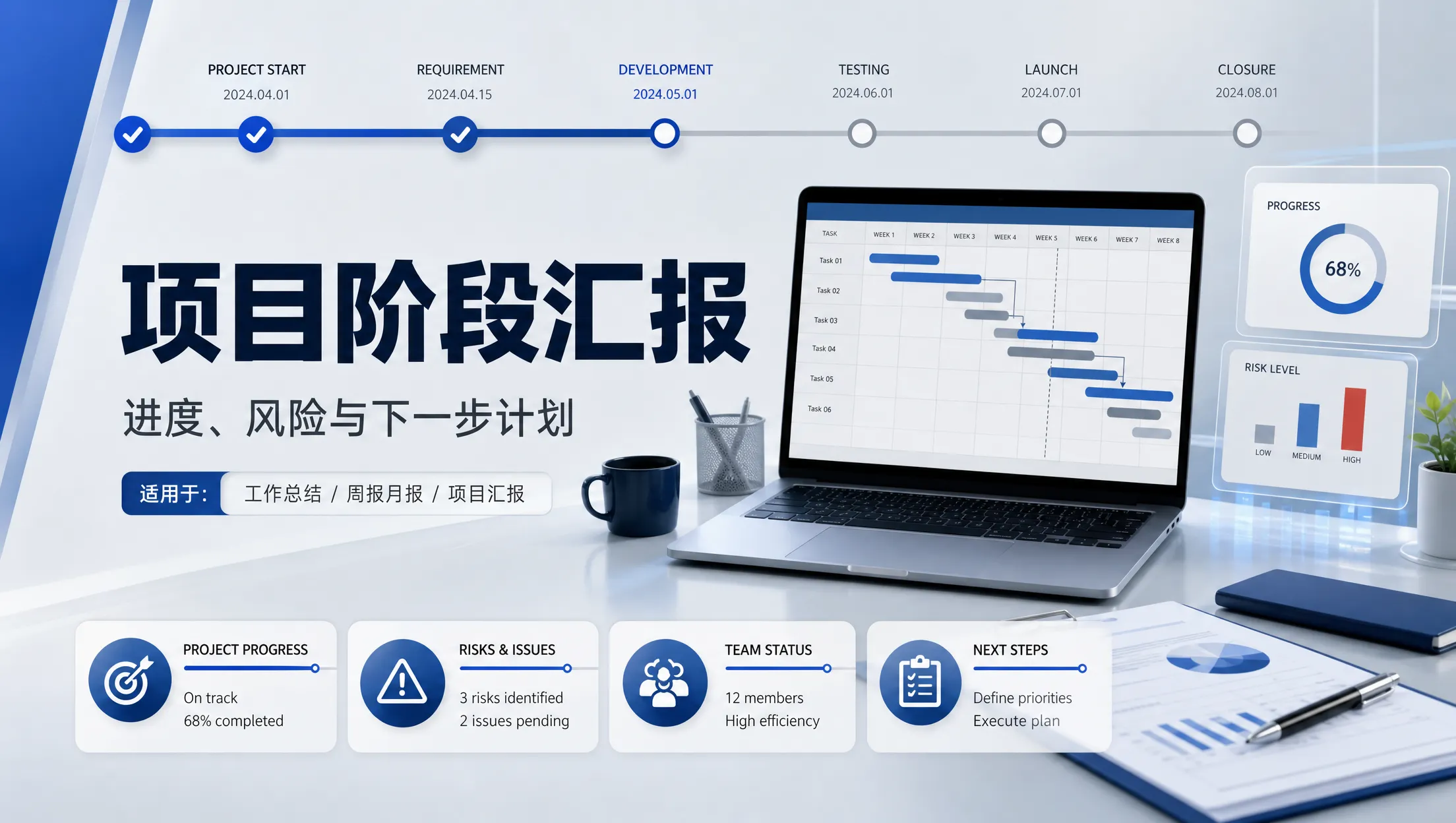 项目阶段汇报 PPT 案例