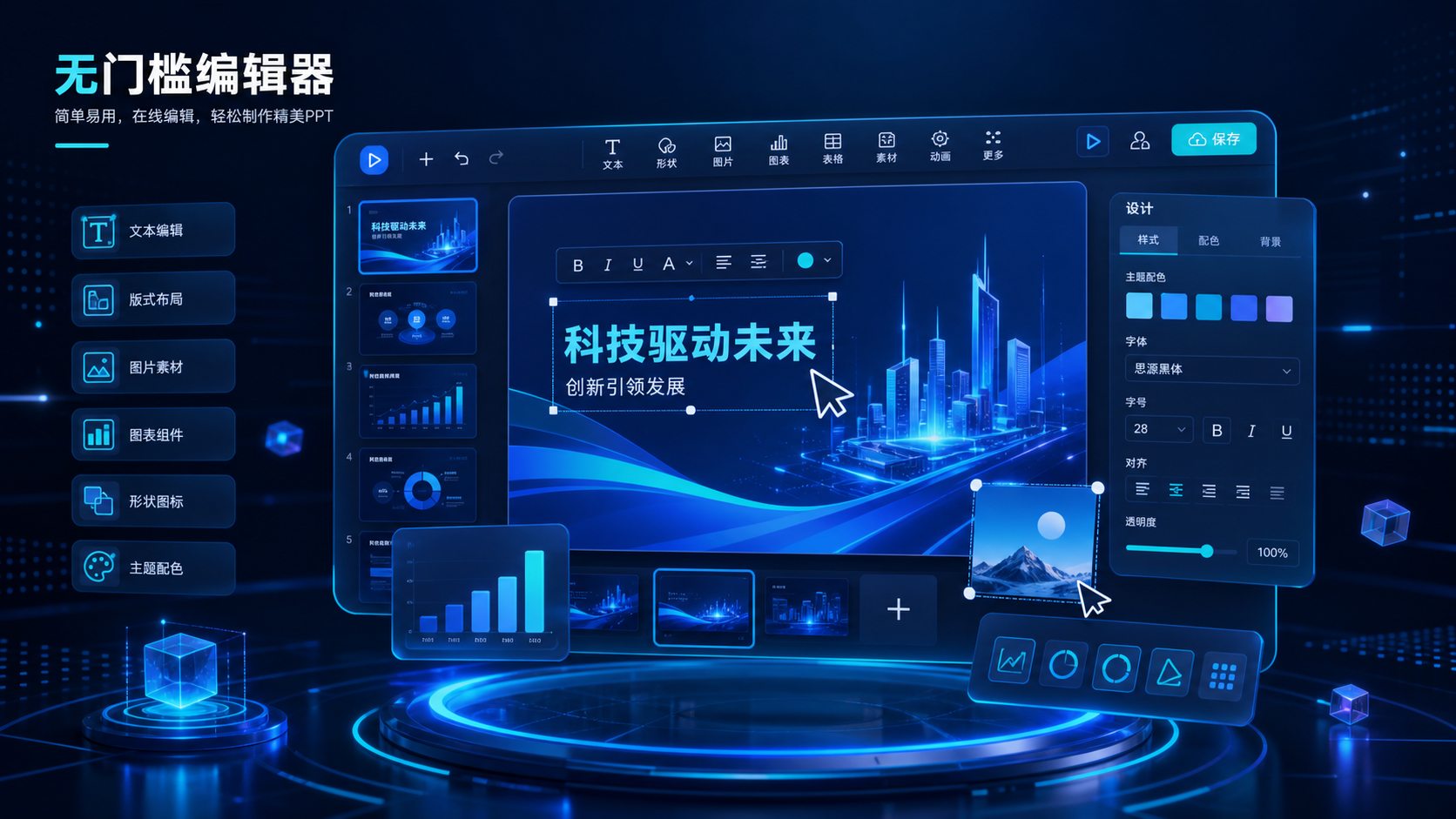 无门槛编辑器功能图